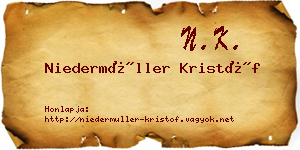 Niedermüller Kristóf névjegykártya