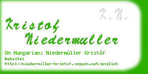 kristof niedermuller business card